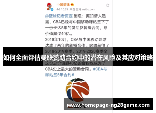 如何全面评估曼联赞助合约中的潜在风险及其应对策略