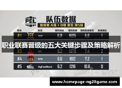 职业联赛晋级的五大关键步骤及策略解析