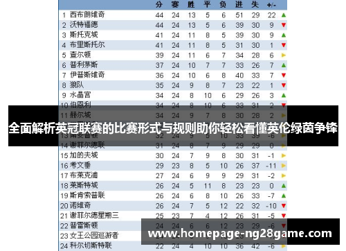全面解析英冠联赛的比赛形式与规则助你轻松看懂英伦绿茵争锋